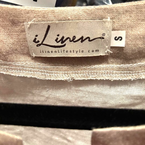 iLinen Tunic Beige Shirt Size S Boho Casual - Picture 3 of 9